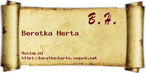 Beretka Herta névjegykártya